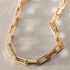 Mint Velvet Gold Tone Square Link Necklace